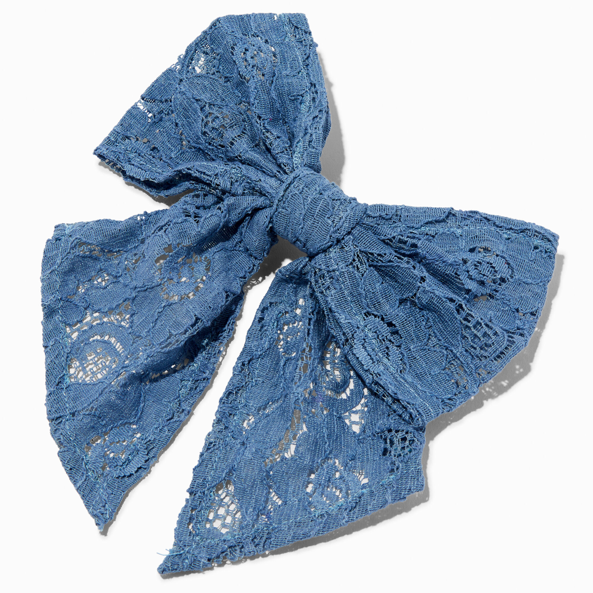 Blue Lace Bow Hair Clip,