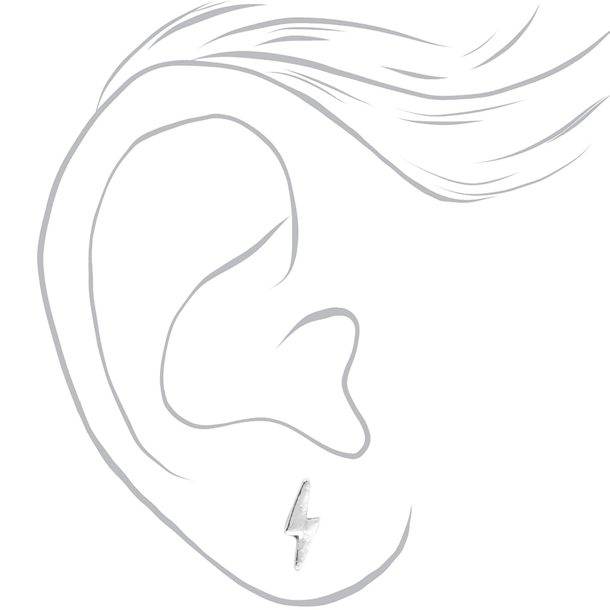 Silver Mystical Magnetic Stud Earrings - 6 Pack,