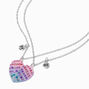 Best Friends Ombr&eacute; Pav&eacute; Split Heart Necklaces - 2 Pack,