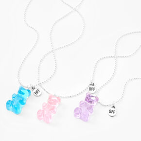 Best Friends Gummy Bear Pendant Necklaces - 3 Pack,