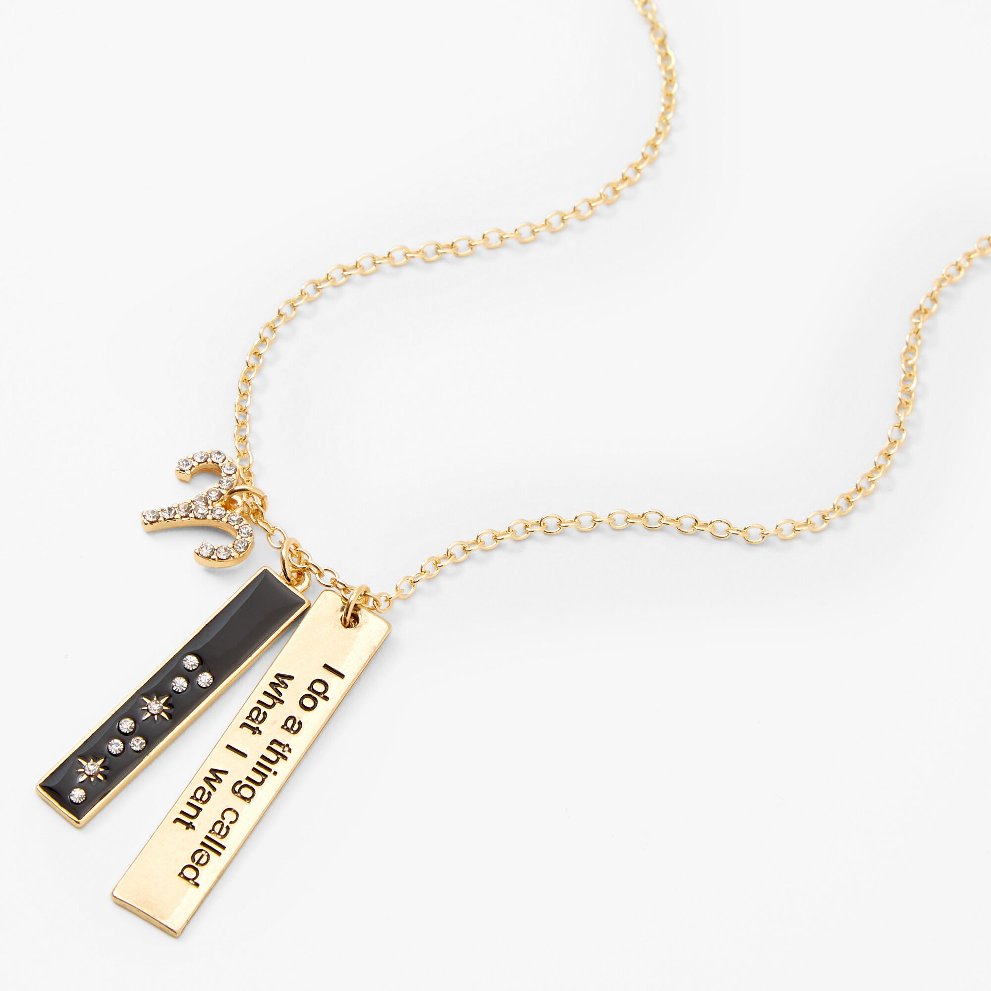Gold Zodiac Symbol Pendant Charm Necklace,