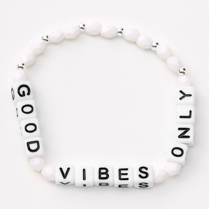Good Vibes Only Beaded Stretch Bracelet Set - 3 Pack,