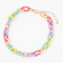 Pastel Chunky Curb Chain Link Anklet,