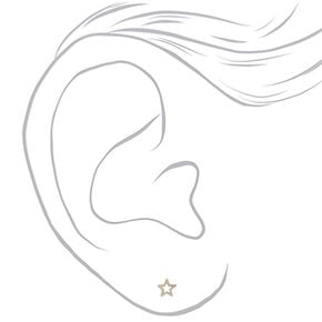 Sterling Silver Open Star Earrings,