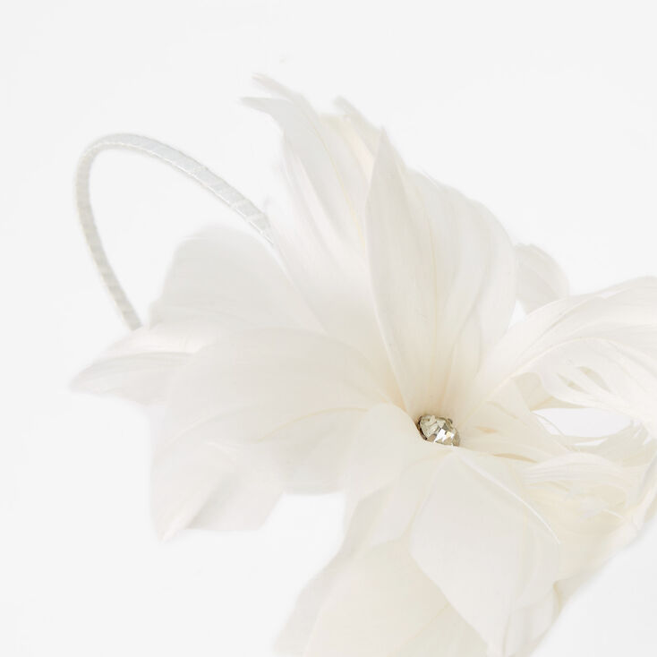 White Feather Floral Fascinator,
