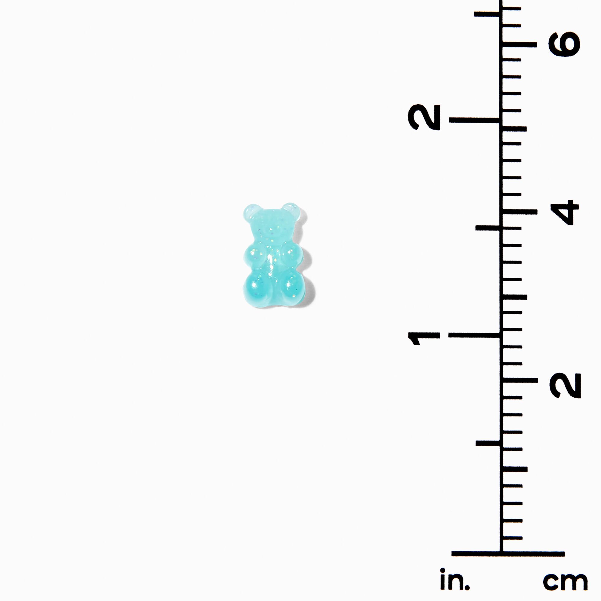 Blue Glow In The Dark Gummy Bears® Stud Earrings,