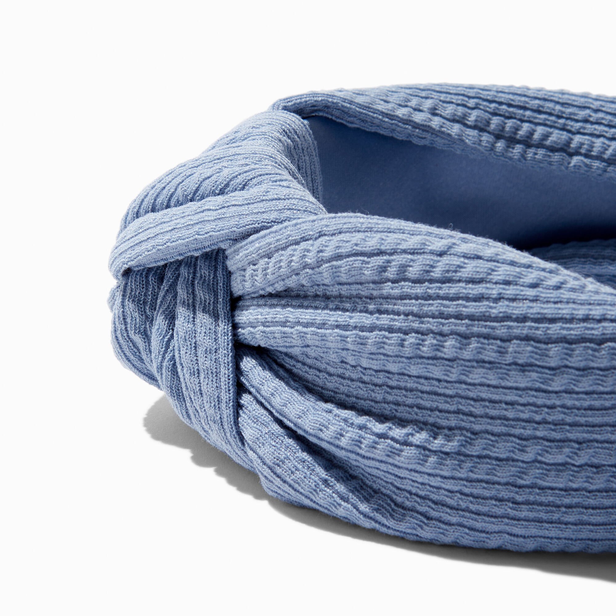 Dusty Blue Crinkle Knotted Headband,