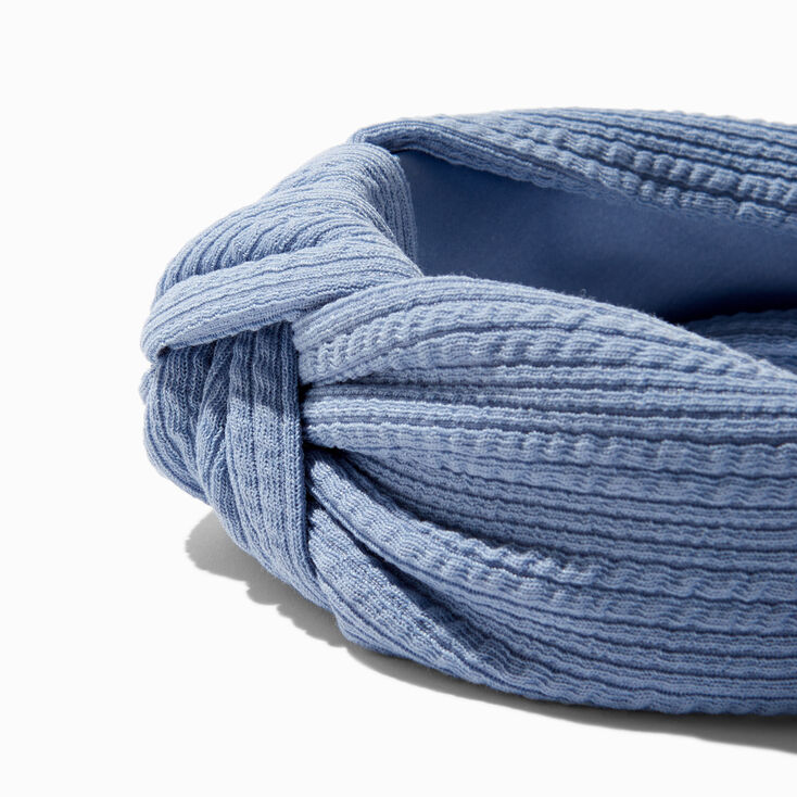 Dusty Blue Crinkle Knotted Headband,