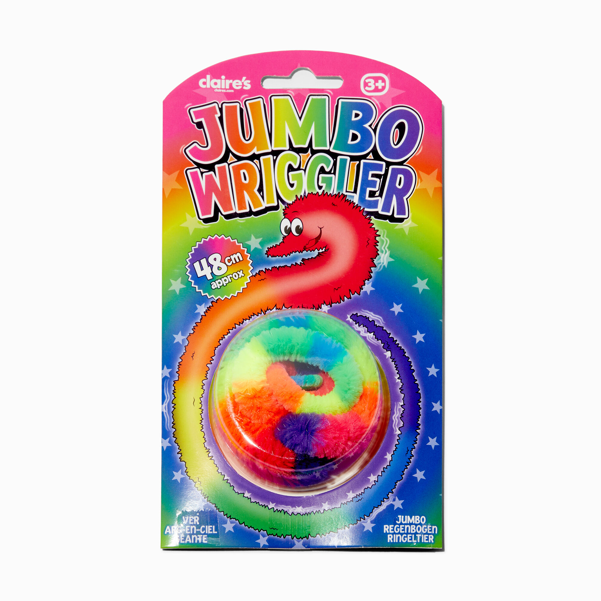 View Claires Jumbo Wriggler Worm Fidget Toy Styles Vary Rainbow information