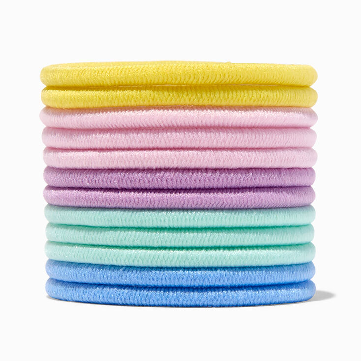 Mixed Pastels Lurex Hair Ties - 12 Pack,
