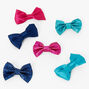Claire&#39;s Club Jewel Tone Glitter Hair Bow Clips - 6 Pack,