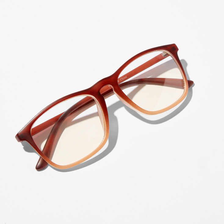 Brown &amp; Beige Ombre Clear Lens Frames,
