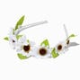 White Daisy &amp; Pearl Floral Headband,