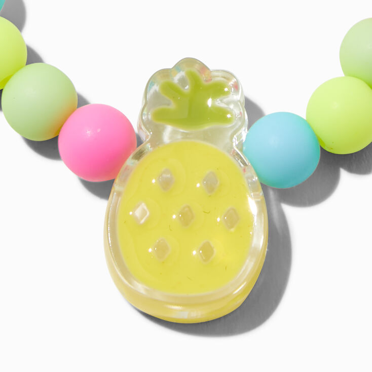 Claire&#39;s Club Matte Multicolor Pineapple Stretch Bracelet,