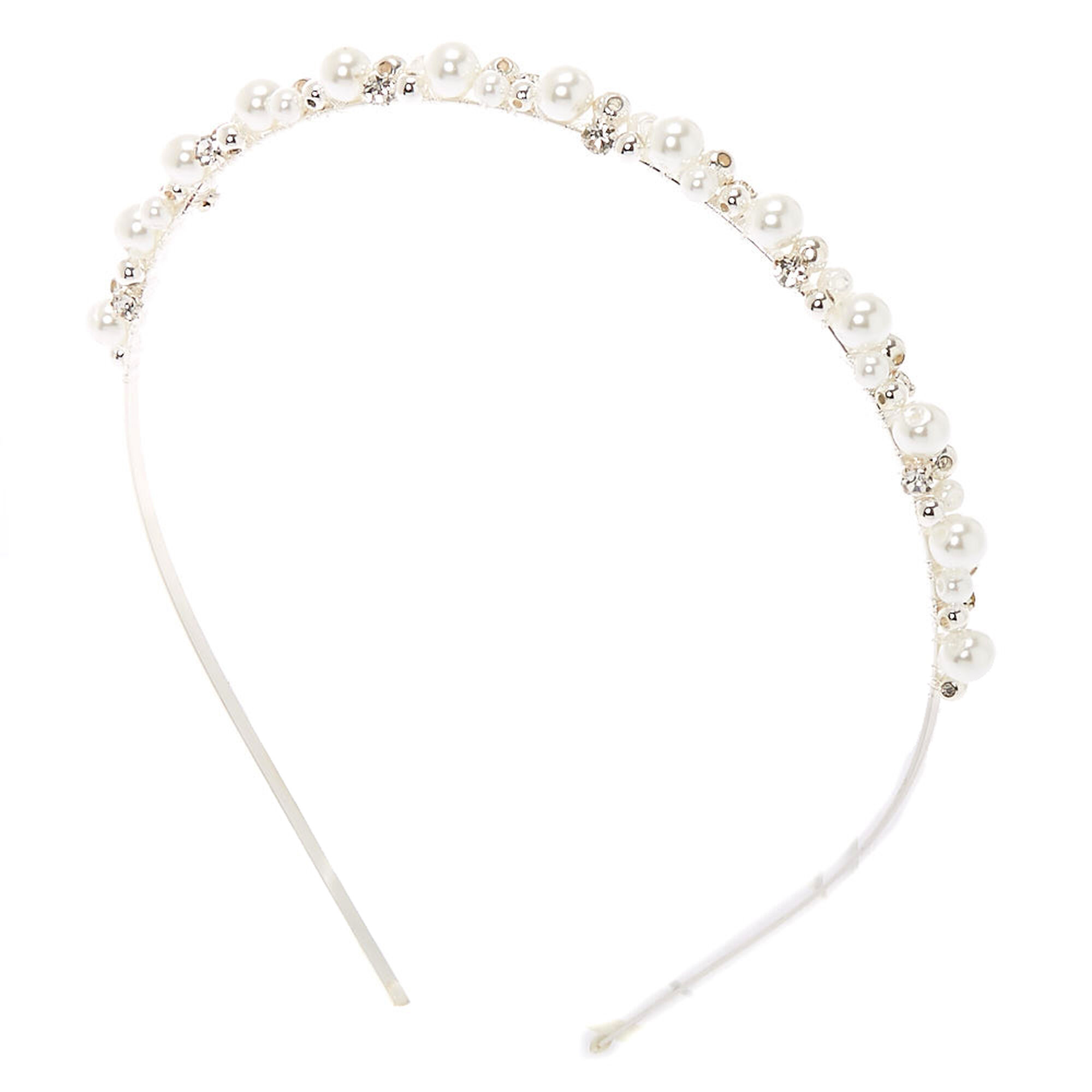View Claires Pearl Cluster Headband Silver information