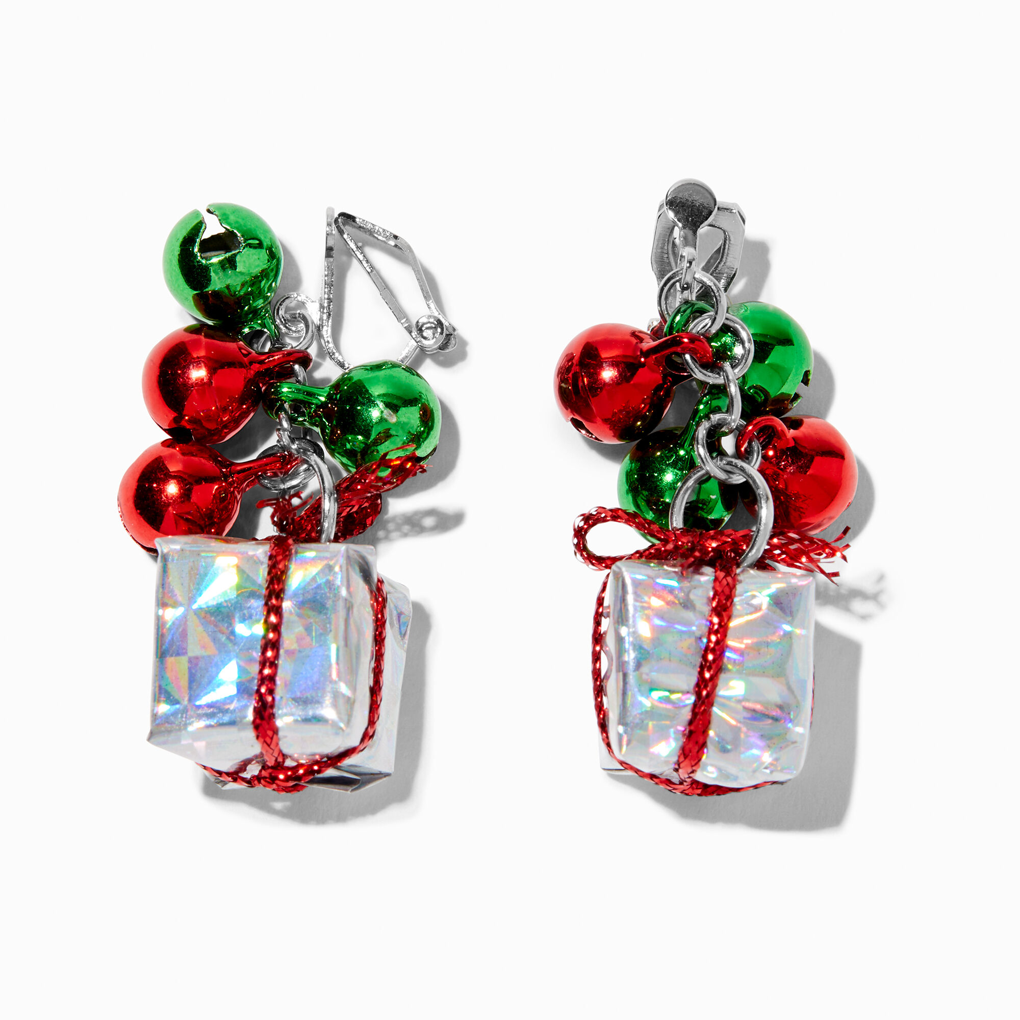 View Claires Present Bells 2 ClipOn Drop Earrings Red information