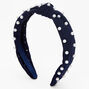 Pearl Knotted Headband - Navy,
