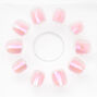 Claire&#39;s Club Holographic Pink Square Press On Faux Nail Set - 10 Pack,