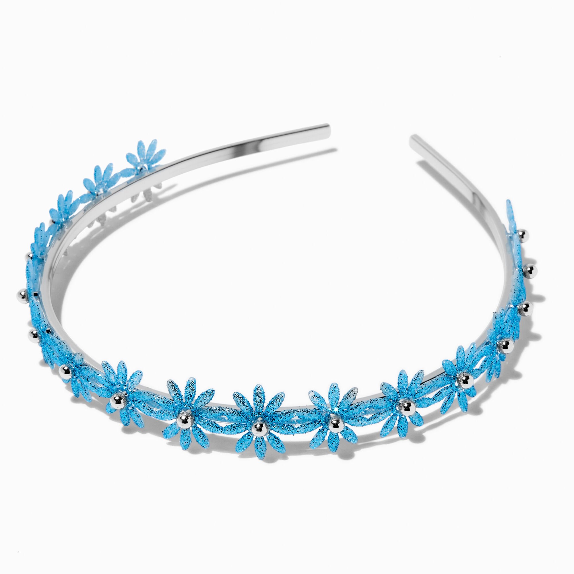 View Claires Club Flower Metal Headband Blue information