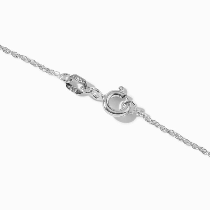 C LUXE by Claire&#39;s Sterling Silver 1/10 ct. tw. Laboratory Grown Diamond Bezel Stone Pendant Necklace,