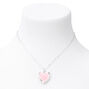 Glitter Heart Locket Necklace - Pink,