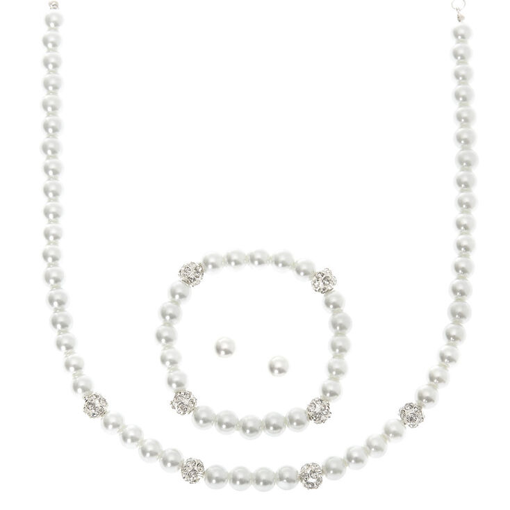 Claire's Parure de bijoux à perles d’imitation et boule de feu, lot de 3 articles