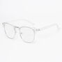 Lunettes transparentes avec ligne de sourcils r&eacute;tro couleur argent&eacute;e - Transparent,