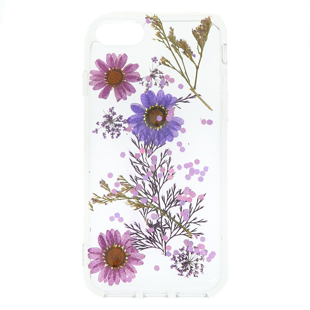 Pressed Flower Glitter Phone Case