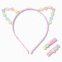 Claire&#39;s Club Star Pearl Pink Cat Ears Headband Set - 3 Pack,