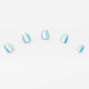 Claire&#39;s Club Holographic Mint Square Vegan Press On Faux Nail Set - 10 Pack,