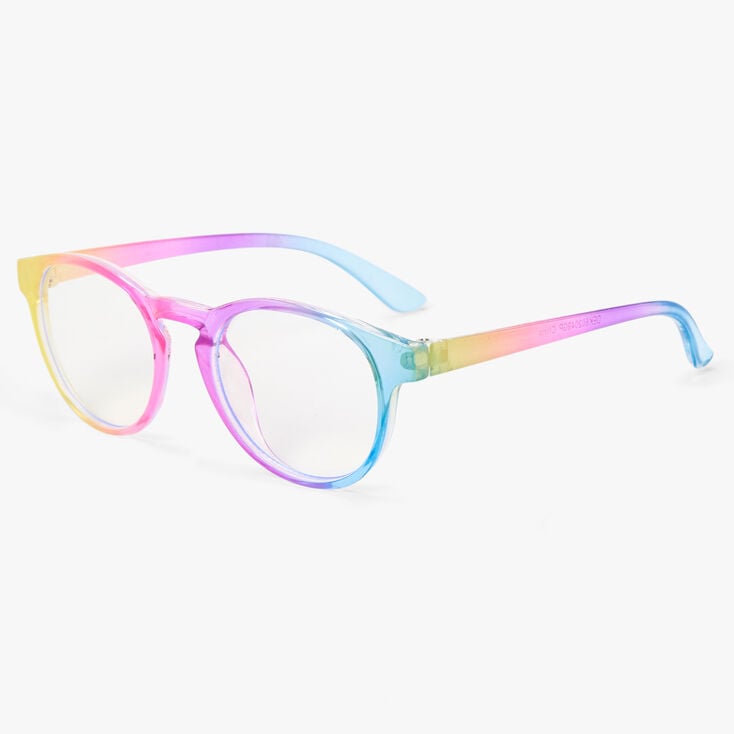 Claire&#39;s Club Rainbow Round Solar Blue Light Reducing Clear Lens Frames,