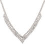 Silver Rhinestone Chevron Statement Necklace,