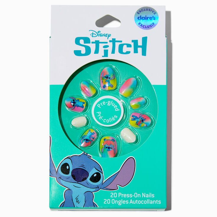 Disney Stitch Claire's Exclusive Foodie Stiletto Press On Faux Nail Set - 20 Pack