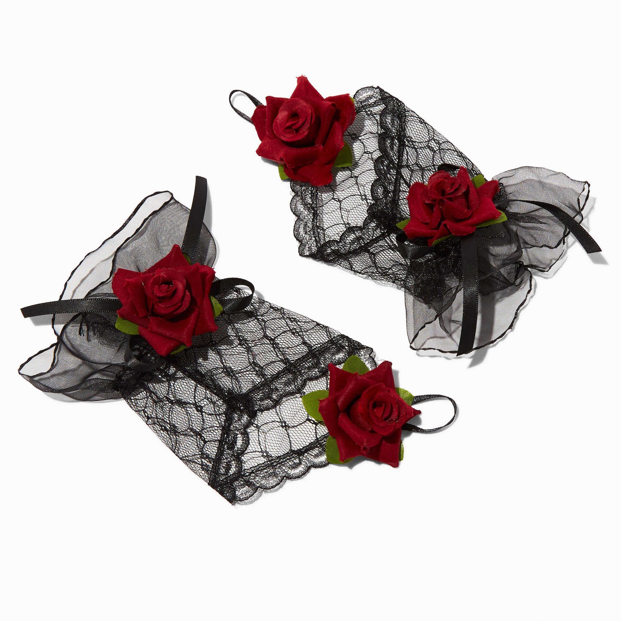 Red Rose Lace Halloween Arm Warmers,