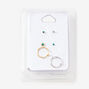 Mixed Metal 20G Starburst Mixed Nose Rings - 6 Pack,