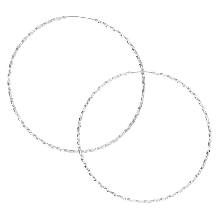 Claire's Créoles torsadées 60 mm couleur argenté