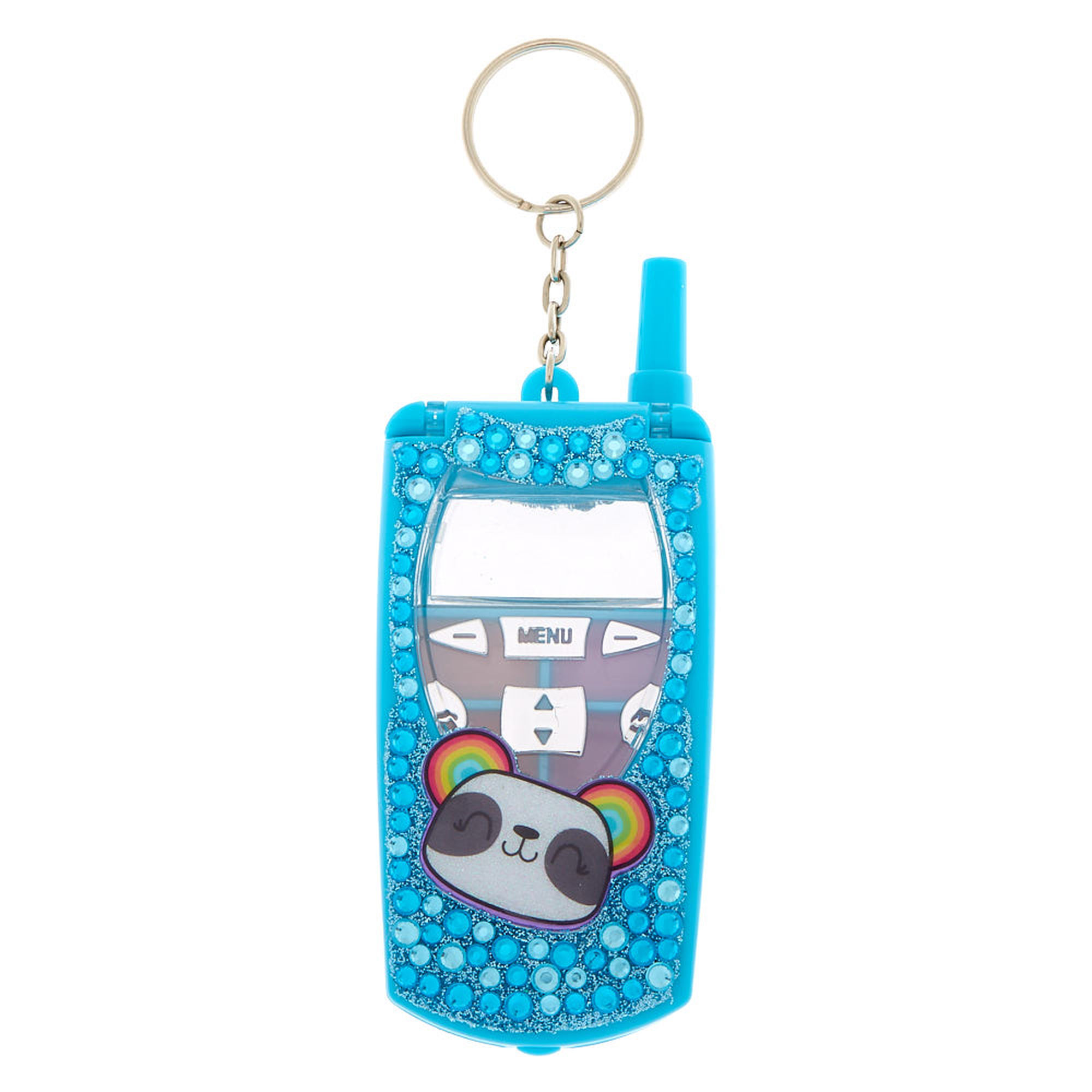 Rainbow Panda Bling Flip Phone Lip Gloss Set - Turquoise,