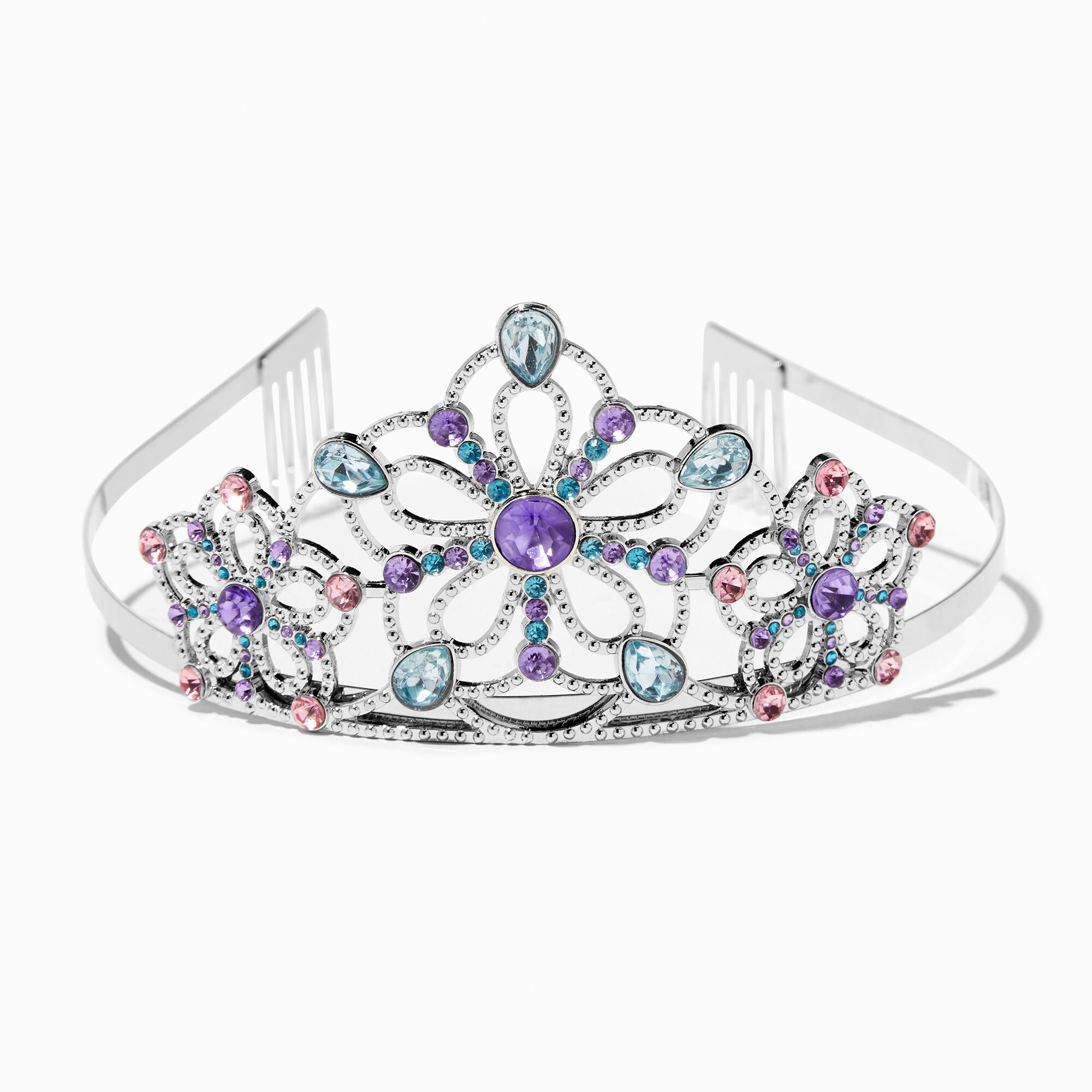 Claire's Club Multicolored Flower Silver Tiara,