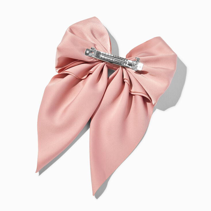 Blush Pink Satin Bow Barrette Hair Clip,