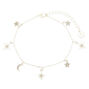 Silver-tone Crystal Celestial Anklet,