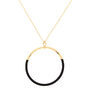 Gold Wrapped Ring Long Pendant Necklace,