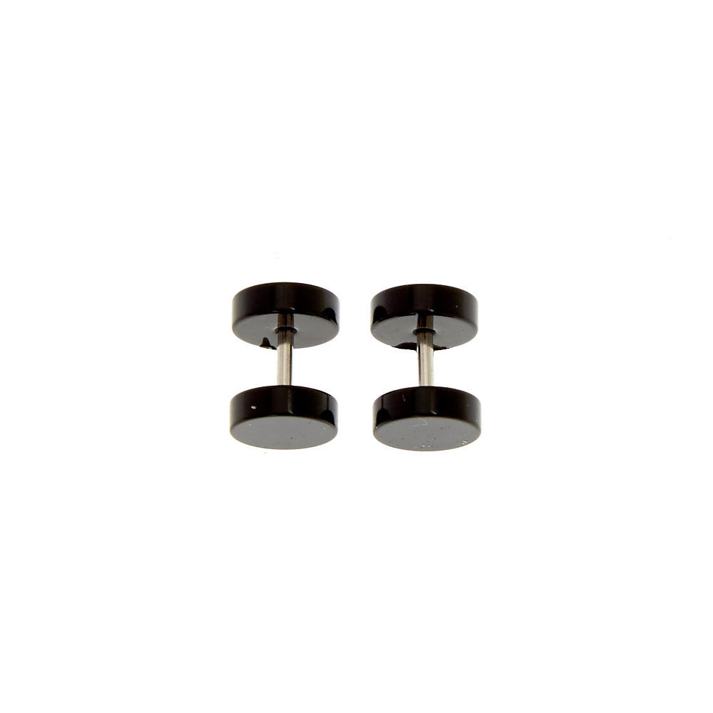 Faux écarteurs d'oreilles 1,2 mm noirs,
