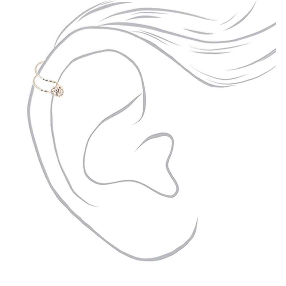 Silver Crystal Ear Cuffs - 6 Pack,