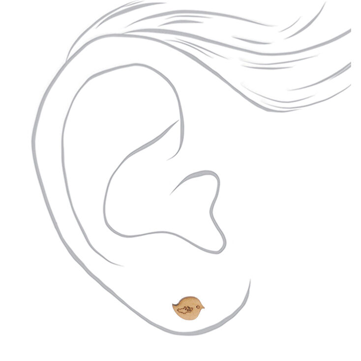 Gold Spring Floral Stud Earrings - 6 Pack,