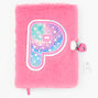 Bejeweled Initial Fuzzy Lock Diary - P,