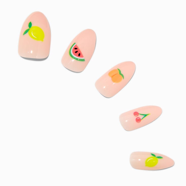 Multi Fruit Stiletto Vegan Faux Nail Set - 24 Pack,