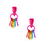 Rainbow Keyring Clip On Earrings,