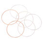 Light Mixed Metal Bangle Bracelets - 6 Pack,