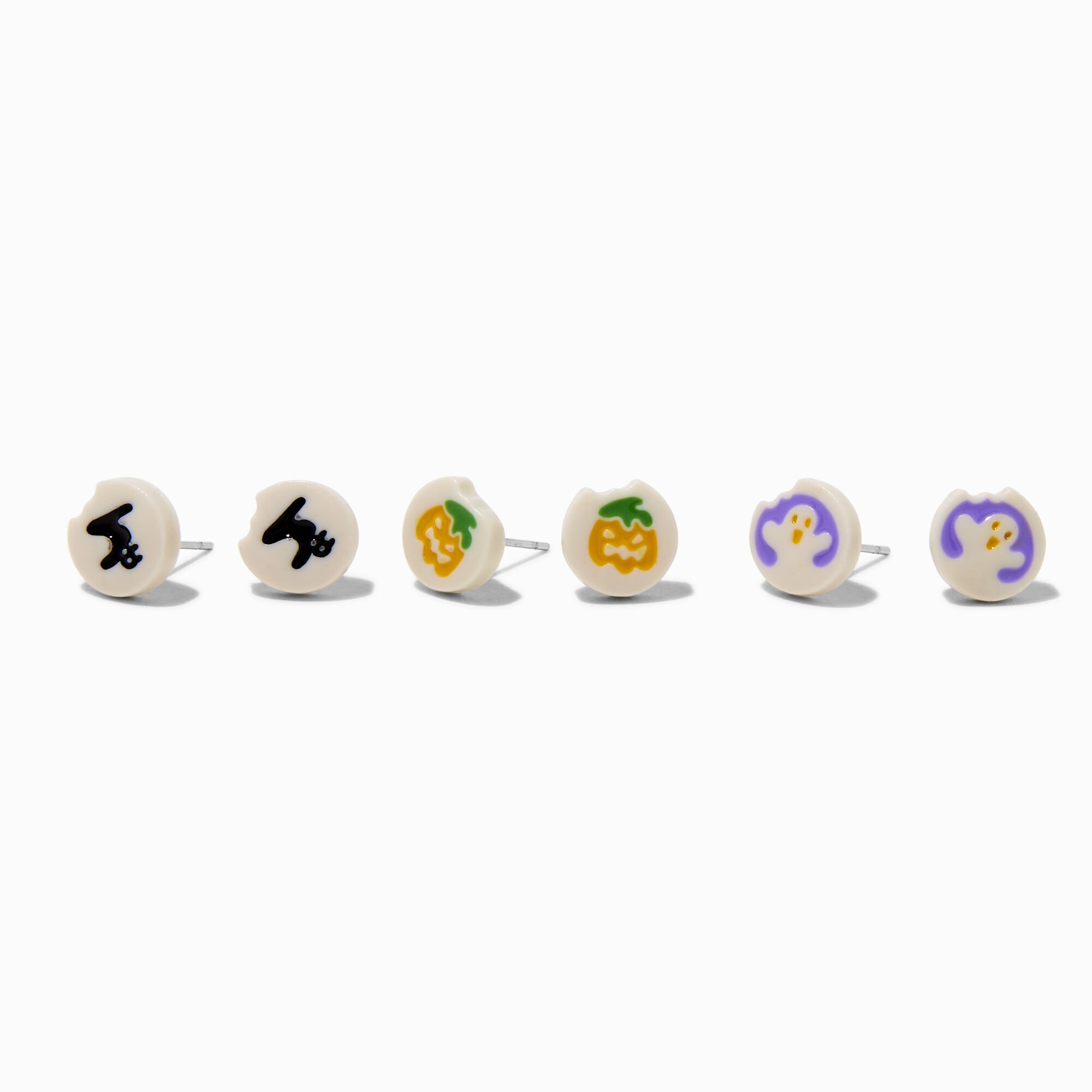 Halloween Sugar Cookie Stud Earrings - 3 Pack,