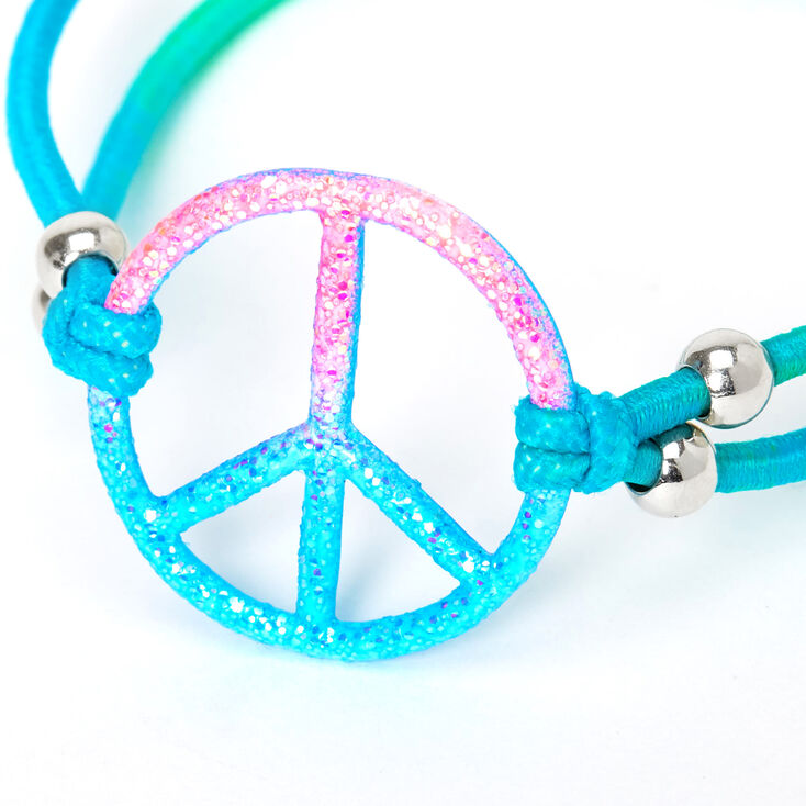 Glitter Peace Ombre Stretch Bracelet,